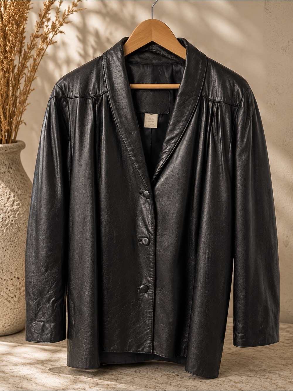 Vintage The Leather Ranch Women’s Black Genuine Leather Coat Made in Canada • L